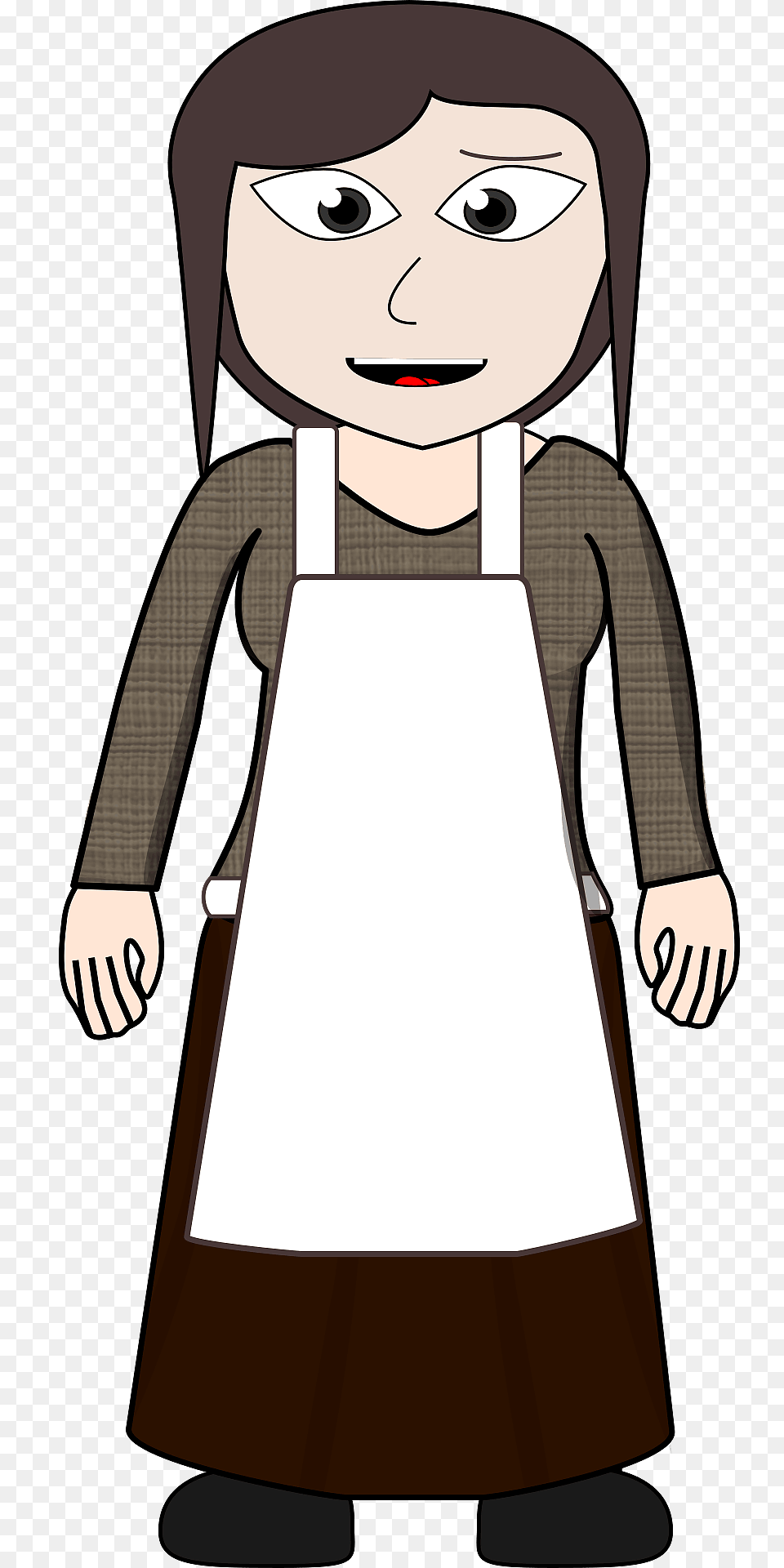 Villager Light Skin Brown Hair Brown Clothes Clipart, Person, Face, Head, Apron Png Image