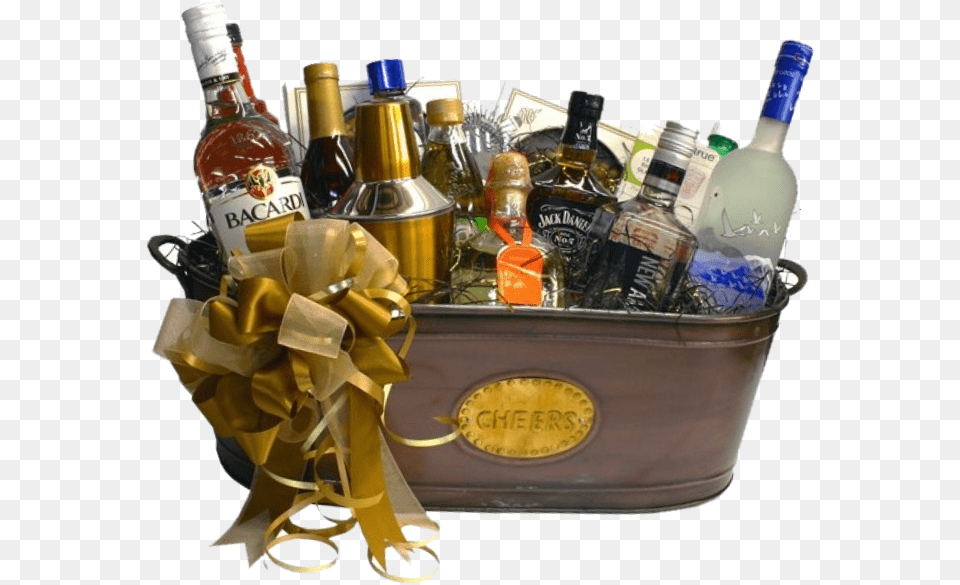 Villages Alzheimers Family Support Walk Gift Baskets Alcohol Gift Basket, Beverage, Liquor, Bottle, Wine Free Png