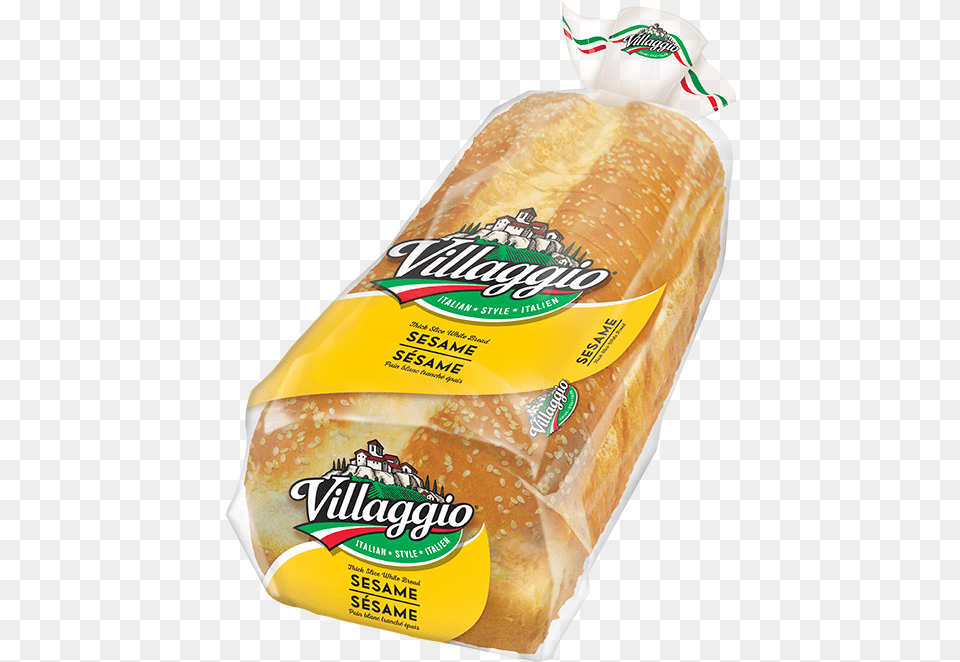 Villaggio Sesame Thick Sliced Italian Style White Villaggio Whole Wheat Bread, Bread Loaf, Food, Hot Dog Free Transparent Png