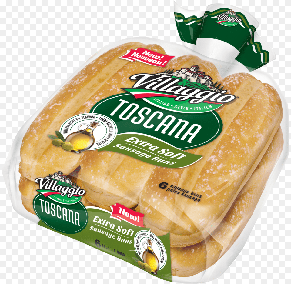 Villaggio Toscana Extra Soft Sausage Buns Villaggio Hot Dog Buns, Food, Bread, Burger Png