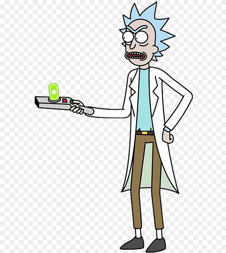 Villains Wiki Rick With Portal Gun, Clothing, Coat, Book, Comics Free Png Download