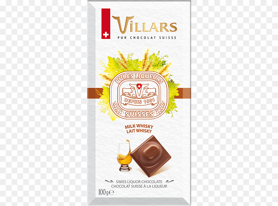 Villars Swiss Milk Chocolate Bar Filled With Whiskey Toffee, Advertisement, Poster Png