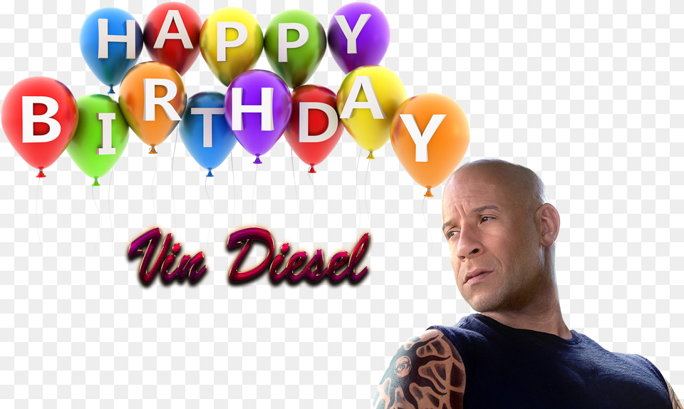 Vin Diesel Balloon, Adult, Person, Man, Male Free Png