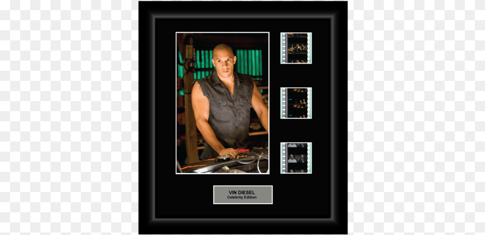 Vin Diesel Ce 3 Cell Film Display Vin Diesel Movie Photo, Adult, Art, Collage, Person Png