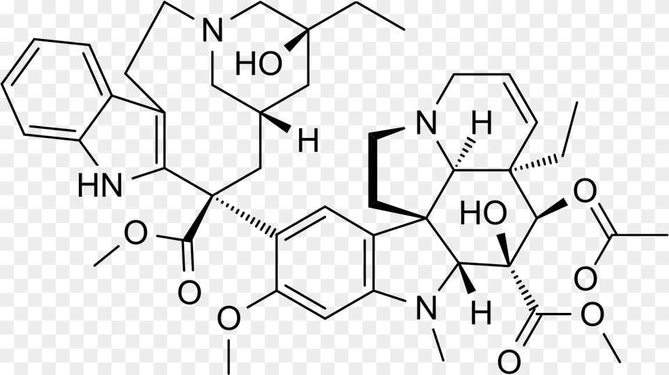 Vinblastine Skeletal Structure Functional Groups In Vincristine, Gray Png Image