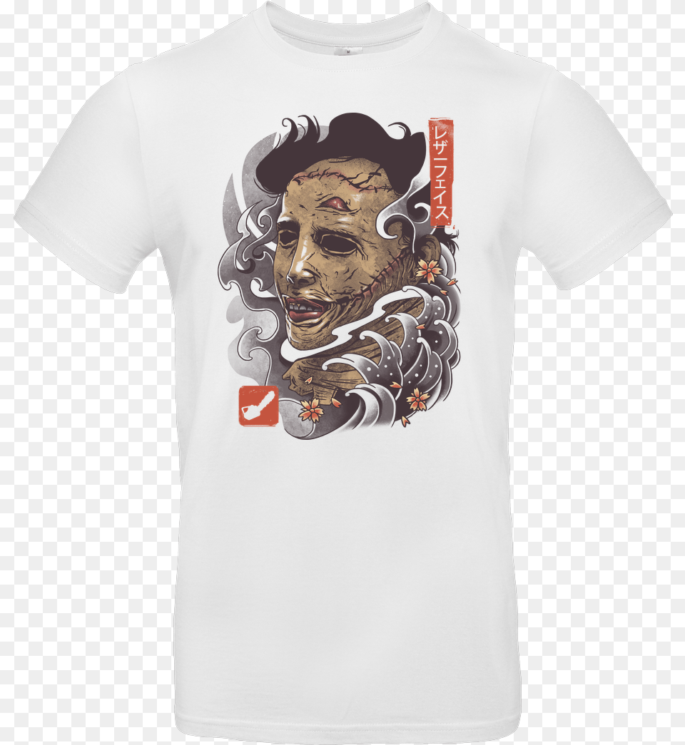 Vincent Trinidad Oni Leather Mask T Shirt Bampc Exact, Clothing, T-shirt, Tattoo, Skin Png