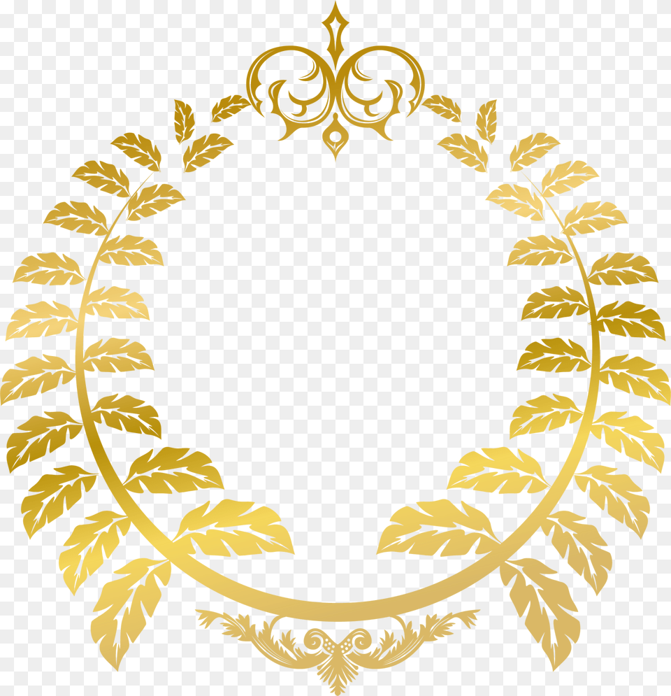 Vine Clipart Gold Leaf Gold Leaf Circle, Emblem, Symbol Free Transparent Png