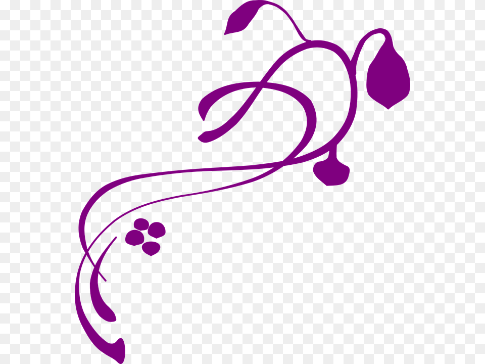 Vine Decoration Ornament Floral Lilac Purple Vines Clip Art, Floral Design, Graphics, Pattern, Flower Png Image