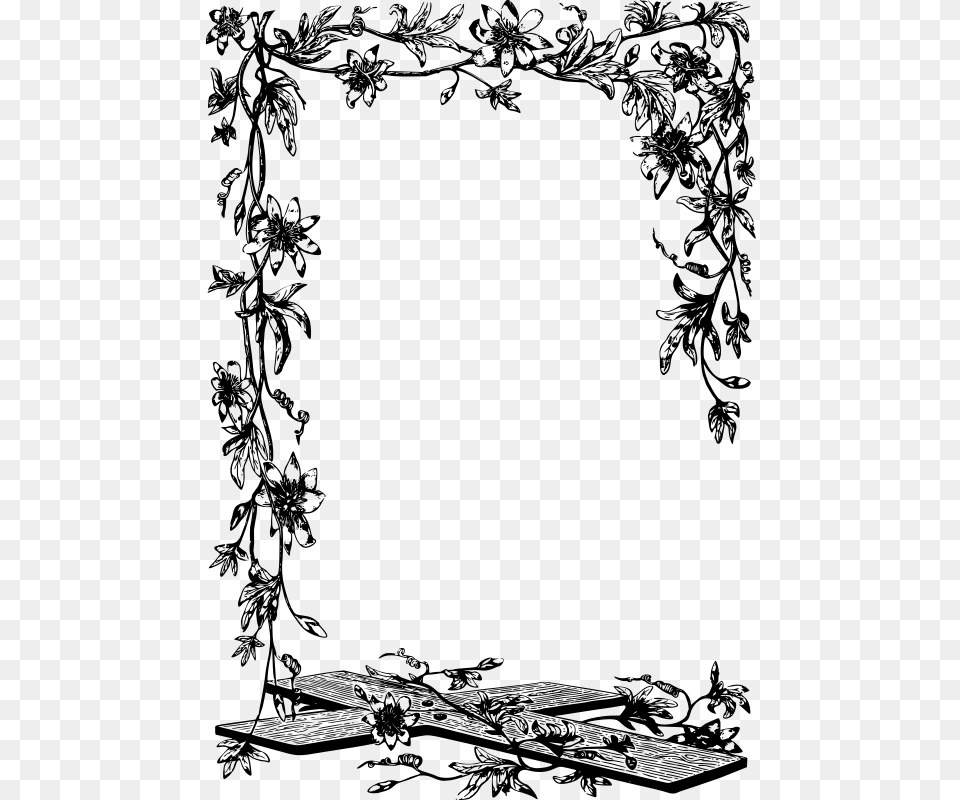 Vine Frame Artistic Vine, Gray Free Transparent Png