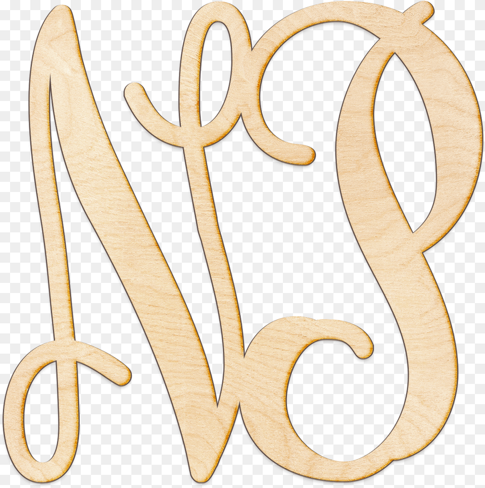 Vine Initials Monogram Wood Signclass Calligraphy, Handwriting, Text, Knife, Weapon Free Png Download