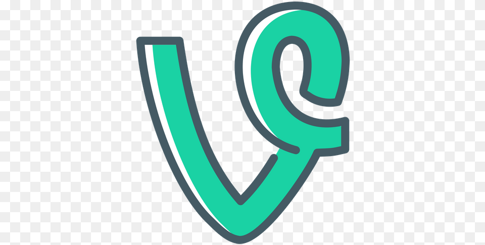 Vine Logo Icon Of Colored Outline Style Vine Logo, Number, Symbol, Text, Disk Free Transparent Png