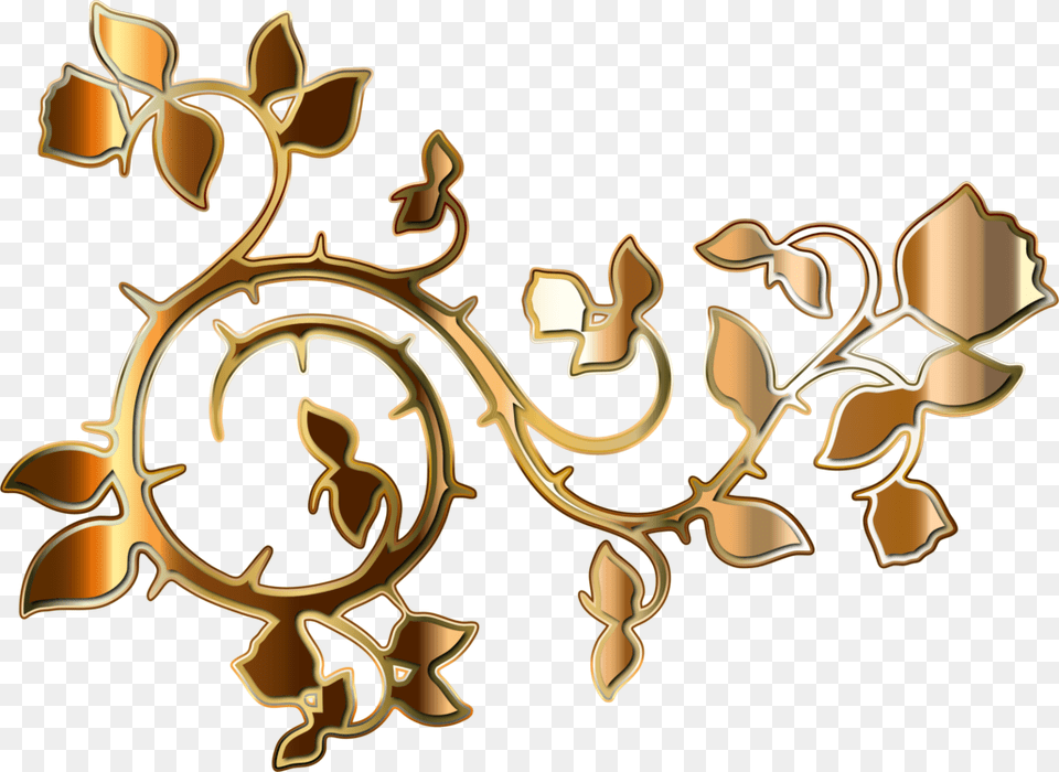 Vine Rose Computer Icons Gold, Bronze, Chandelier, Lamp, Art Free Png