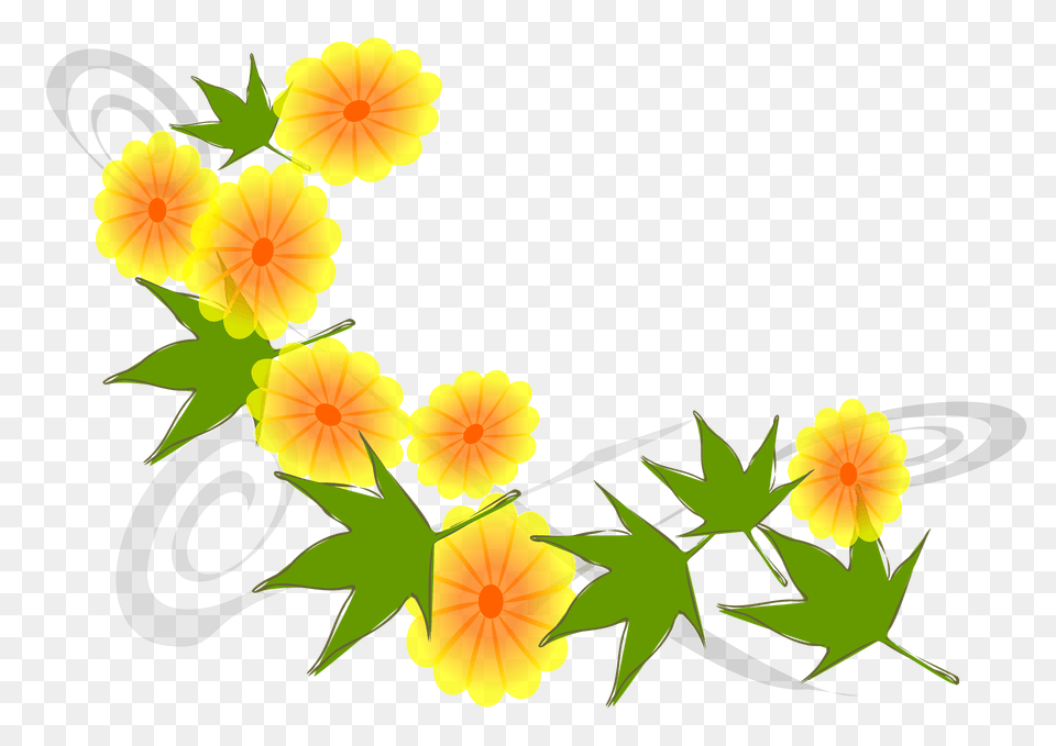 Vine With Yellow Flowers Clipart, Graphics, Art, Flower, Plant Free Transparent Png