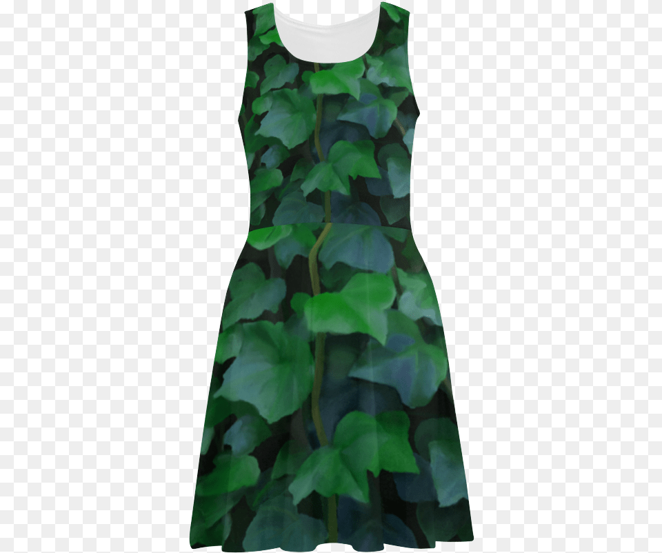 Vines Climbing Plant On Black Sundress Sundress, Clothing, Dress Png Image