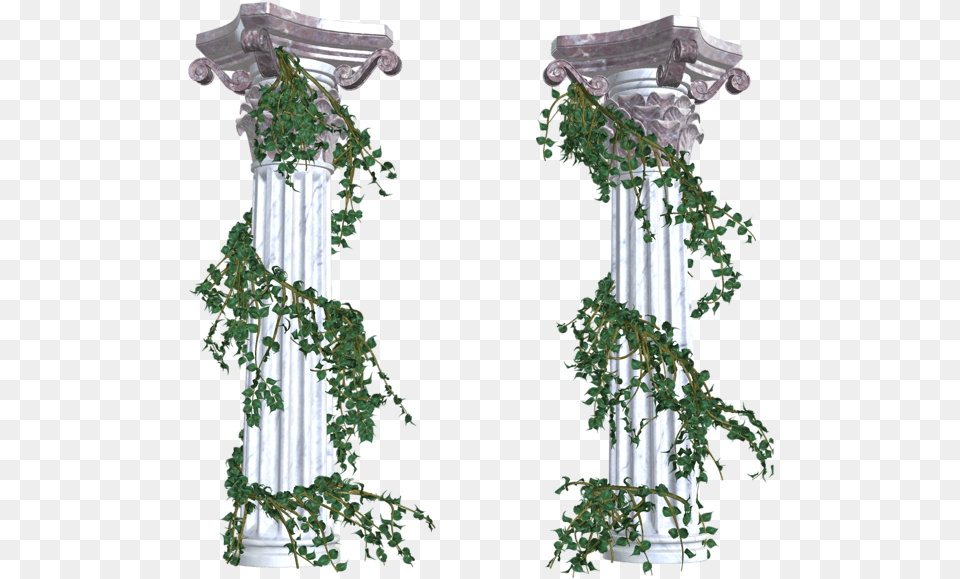 Vines Transparent Greek Columns With Vines, Plant, Architecture, Pillar Free Png Download