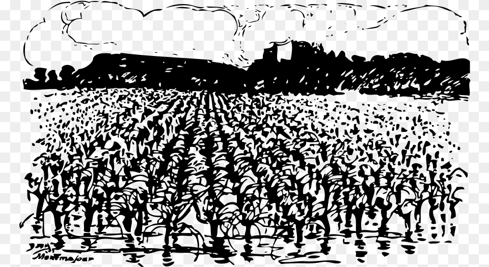 Vineyard Clipart Farming Clipart Black And White, Gray Free Png
