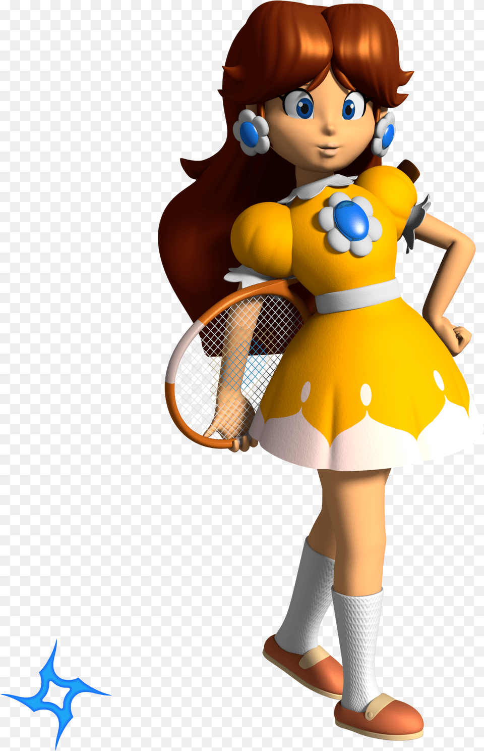 Vinfreild N64 Princess Daisy Mario Tennis 1 By Vinfreild D8mtjtz Super Mario Land Daisy, Person, Clothing, Costume, Toy Png Image