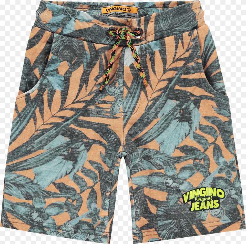 Vingino Boys Shorts Rayder Aop Jungle Leaves Vingino, Adult, Male, Man, Person Free Transparent Png