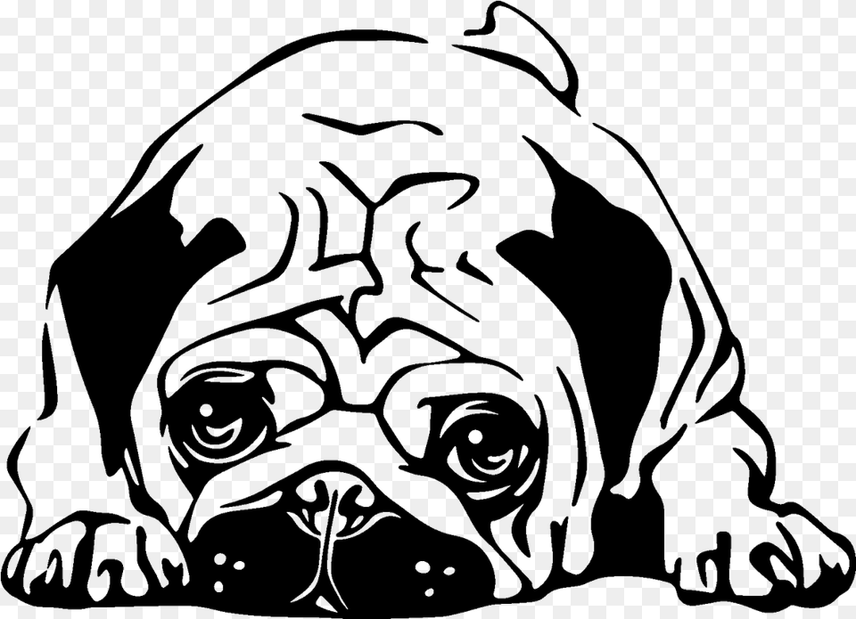 Vinilo Bulldog Cachorro Vinilos Pug, Art, Drawing, Person, Animal Free Png