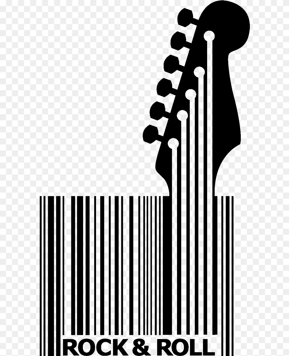 Vinilo Cdigo De Barras Rockero Guitar Barcode, Musical Instrument, Harp Png