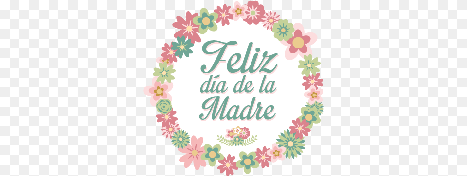 Vinilo Decorativo Corona Da Madre Feliz Dia De Las Madres Flower Wreath, Mail, Greeting Card, Envelope, Cream Png Image