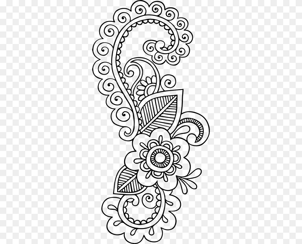 Vinilo Decorativo Dibujo Mandala Flor Flower Mandala Drawing, Gray Free Png