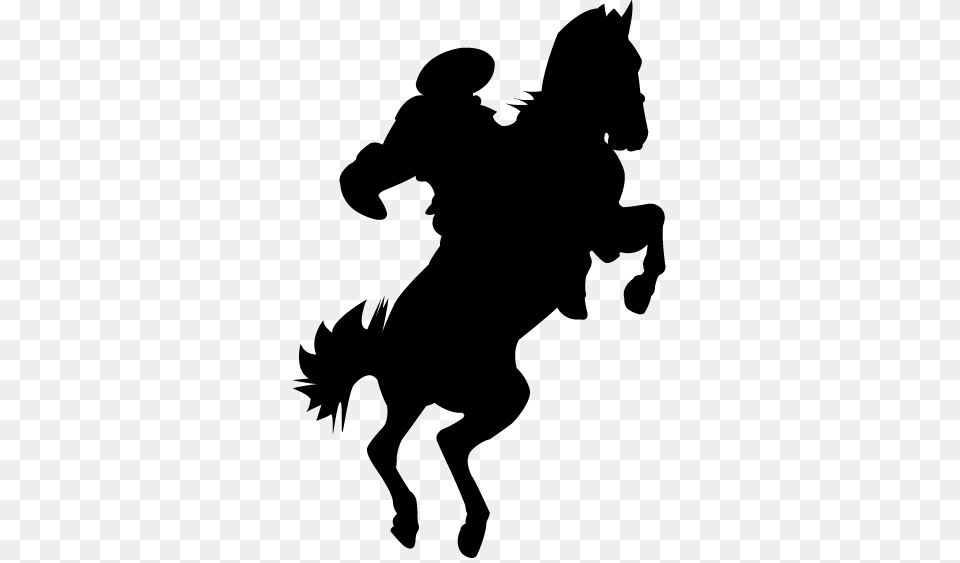 Vinilo Decorativo Jinete Caballo Desbocado Horse, Silhouette, Lighting Free Png