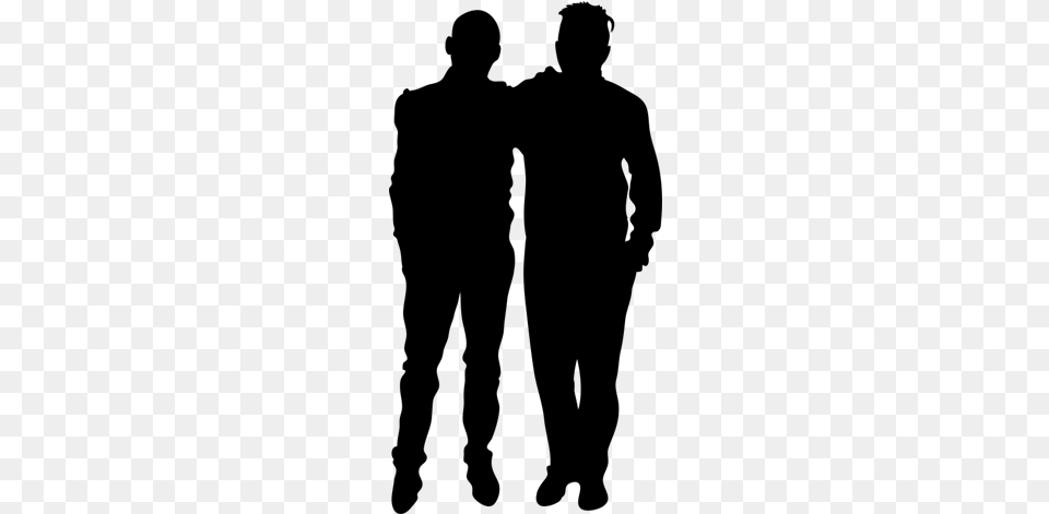 Vinilo Decorativo Silueta Pareja Hombres Posando Siluetas De Parejas Hombres, Gray Free Png