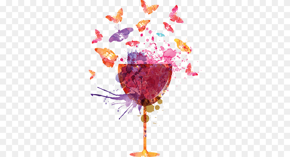 Vinilo Decorativo Splatter Copa De Vino Printemps Du Vin, Glass, Flower, Plant, Art Png Image
