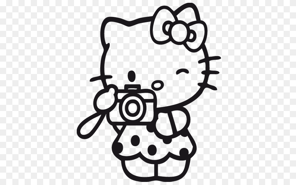 Vinilo Infantil Hello Kitty Fotografa Miss Hello, Stencil, Ammunition, Grenade, Weapon Free Png