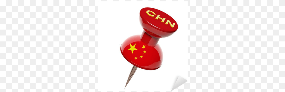 Vinilo Pixerstick Chincheta 3d Con La Bandera De China Drawing Pin Free Png Download