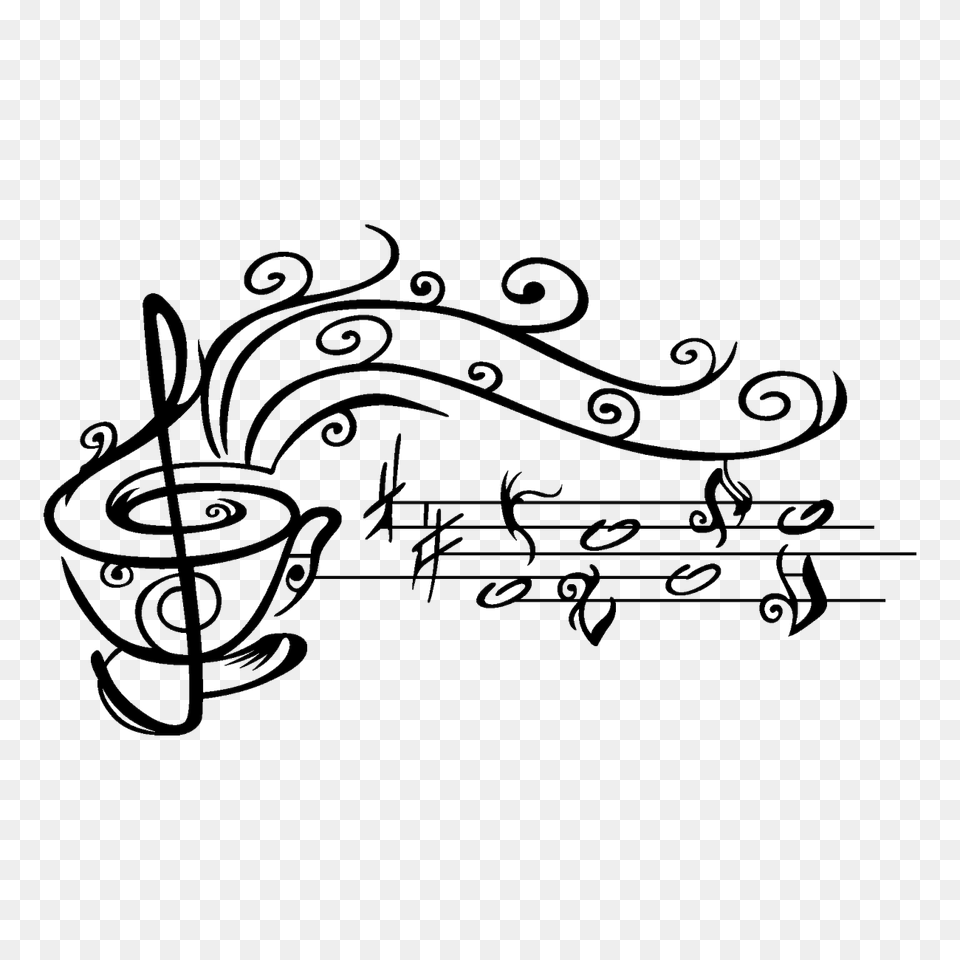 Vinilo Taza De Con Notas Musicales Cameo, Handwriting, Text, Calligraphy Png