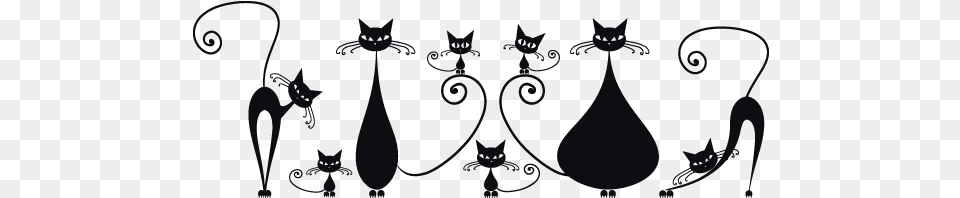 Vinilos Decorativos Gatos En Familia Black Cat Silhouette, Accessories, Blackboard, Pattern, Art Png Image