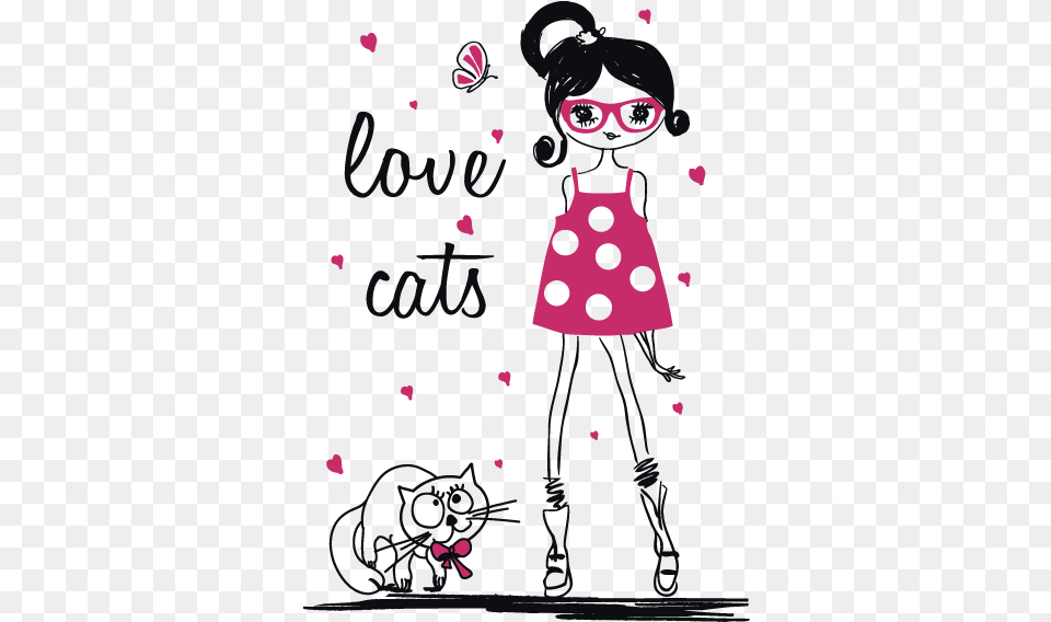 Vinilos Silueta Mujer Love Cats Caroline Gardner Happy Birthday Lovely Card, Pattern, Baby, Person, Face Free Transparent Png