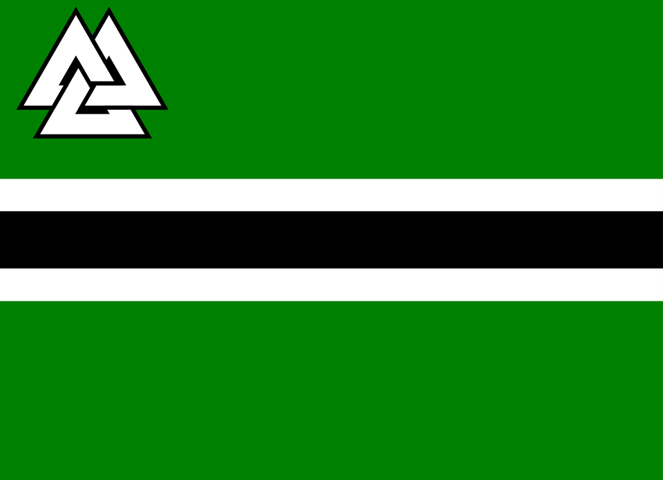 Vinland New Flag With Valknut Clipart, Green, Triangle, Logo Free Png Download