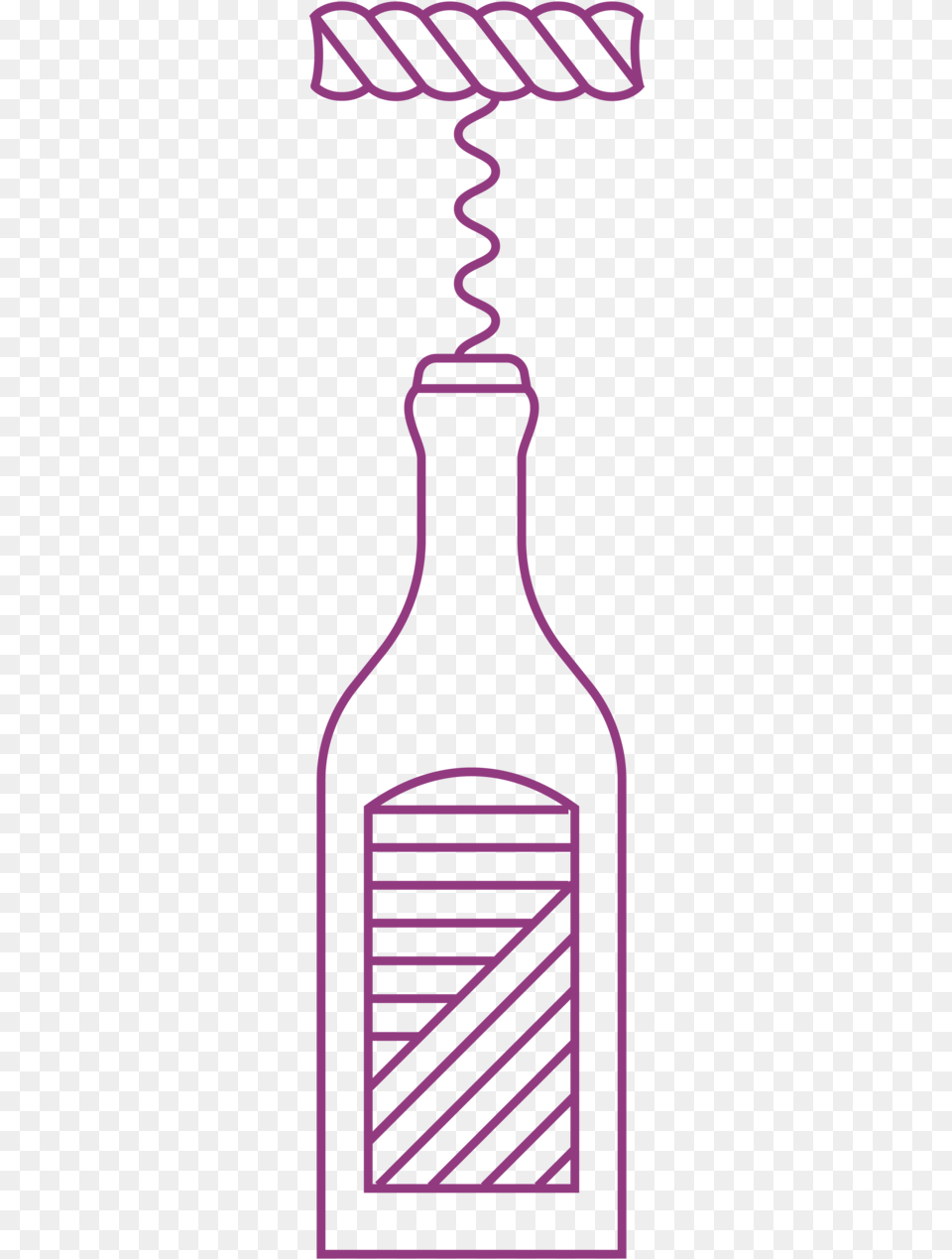 Vino 07 Glass Bottle, Coil, Spiral, Purple, Light Png