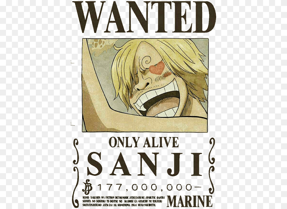 Vinsmoke Sanji Wanted Poster, Book, Comics, Publication, Advertisement Free Png