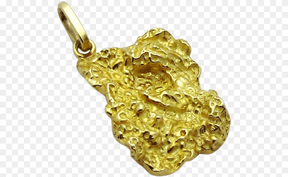 Vintage 18k 750 Yellow Gold Nugget 3d Pendant Charm Locket, Accessories, Gemstone, Jewelry, Ornament Png
