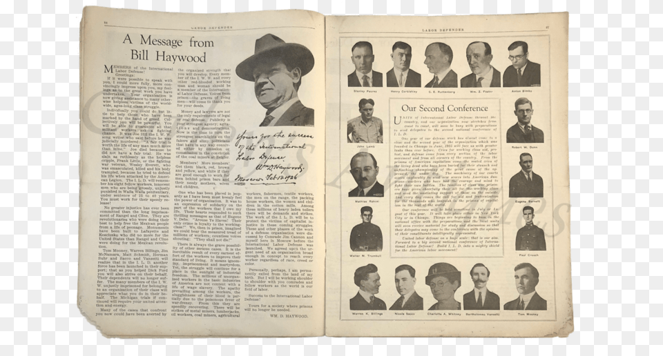 Vintage 1926 Labor Union Defender Social Reform Fugitive, Text, Page, Person, Man Png Image