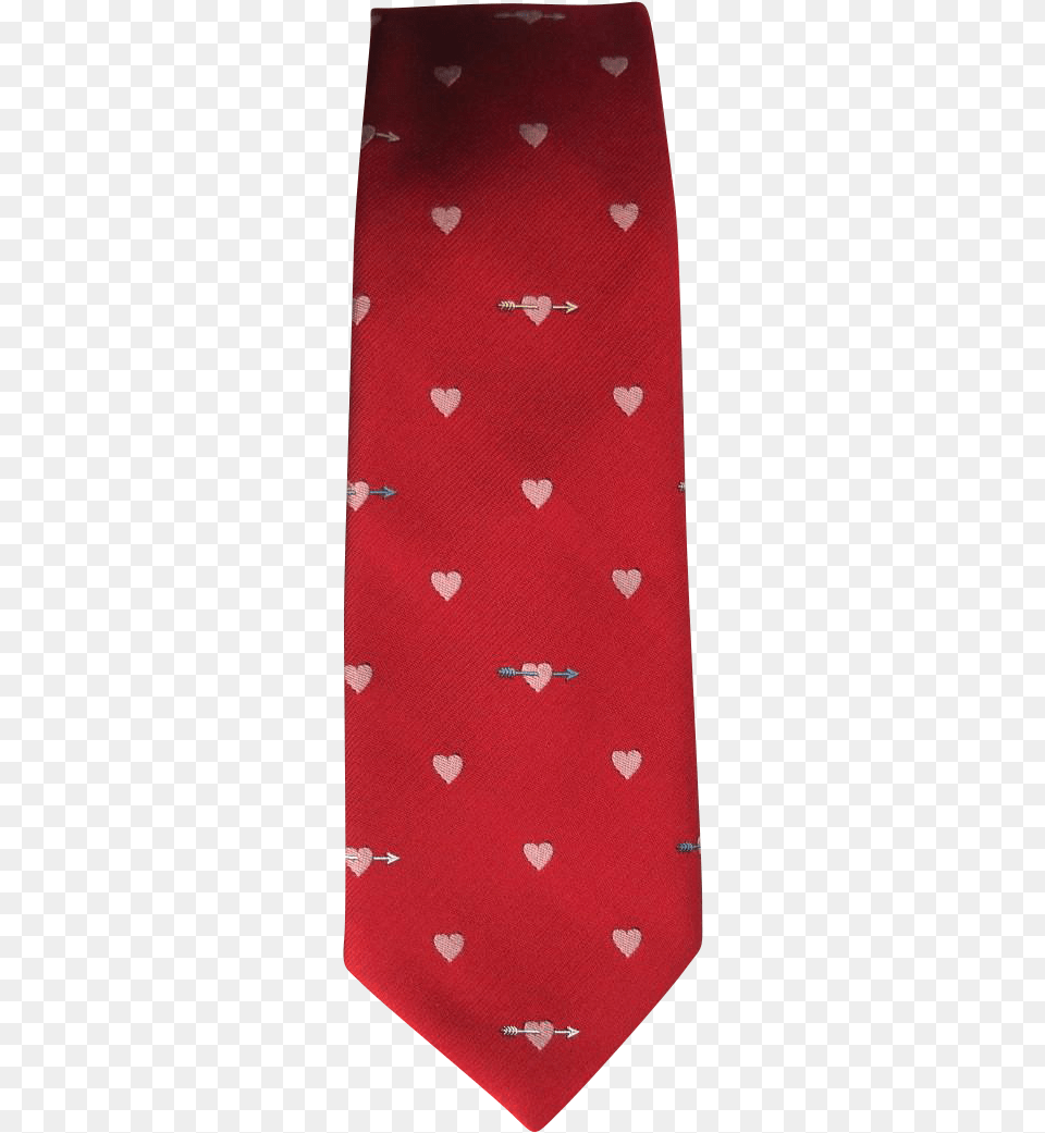 Vintage 1960quots Jacquard Tie In Red With Heart And Arrow Heart, Accessories, Formal Wear, Necktie Free Png Download