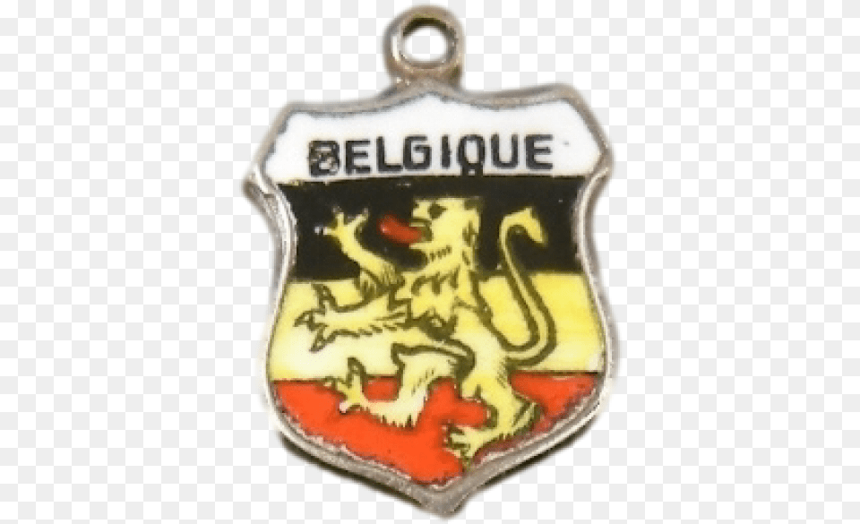 Vintage 800 Silver Enamel Belgique Belgium Travel Souvenir Emblem, Badge, Logo, Symbol, Person Png Image