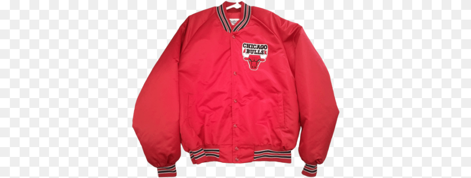 Vintage 80u0027s Chalk Line Chicago Bulls Satin Jacket By Sweatshirt, Clothing, Coat, Hoodie, Knitwear Free Transparent Png