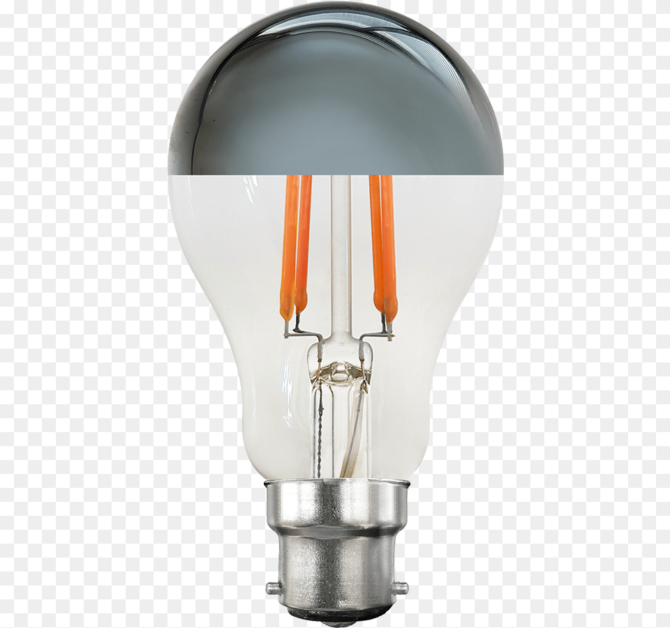 Vintage 8w B22 Led Dimmable Gls Silver Crown Filament Bulb Fluorescent Lamp, Light, Lightbulb Free Png