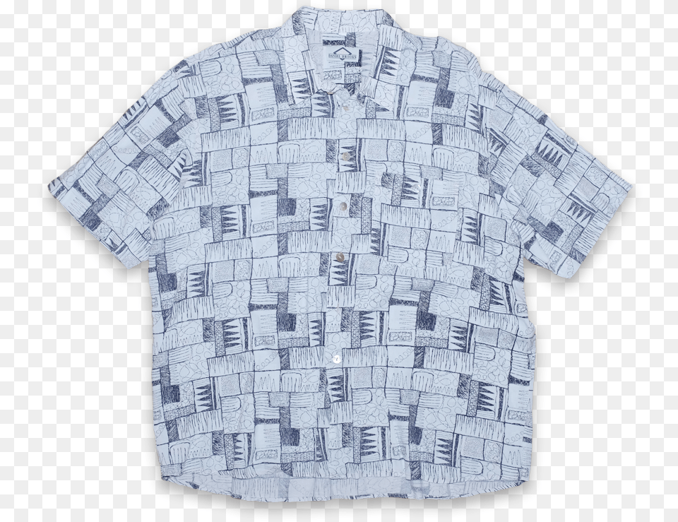 Vintage Abstract Scribble Button Up Shirt Whitenavy Plaid, Clothing, T-shirt Free Png