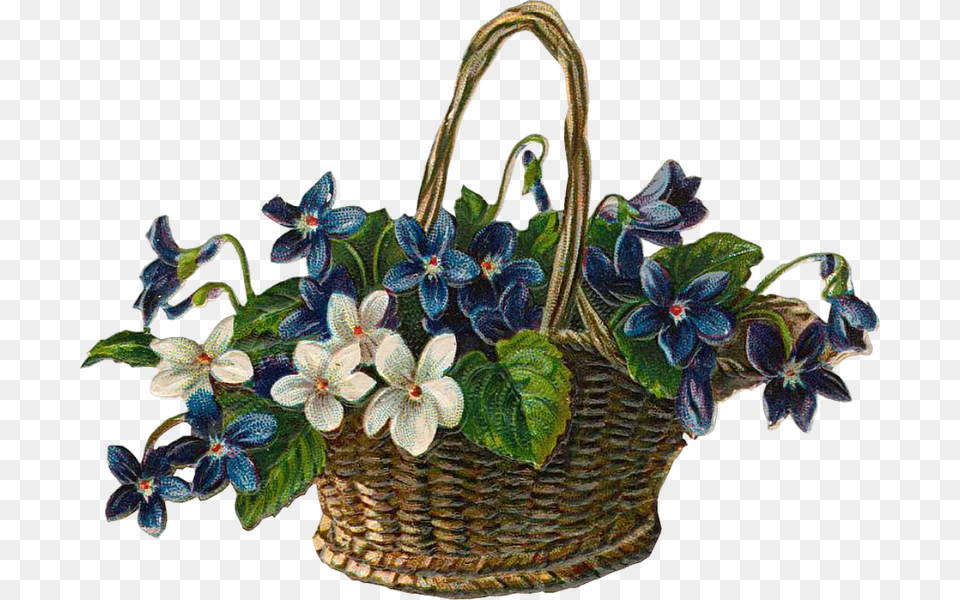 Vintage Accessories For The Pics Clip Art Country Baskets Of Flowers By Laurie Images, Basket, Plant, Flower, Flower Arrangement Free Png