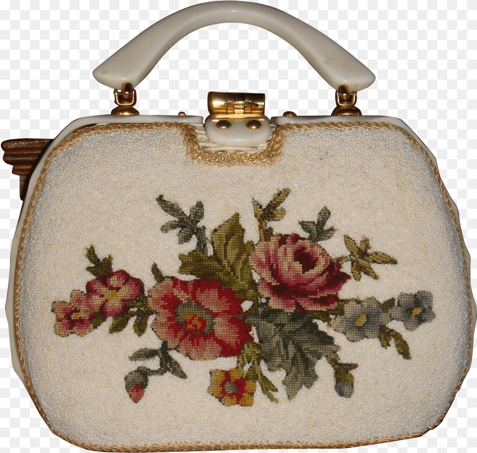 Vintage Adele Handbag Miami Fl Wicker Lucite Petit Handbag, Accessories, Bag, Purse, Flower Free Png