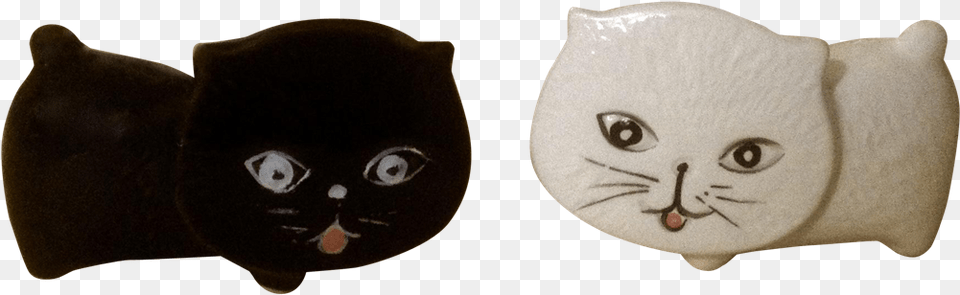Vintage Adorable Flat Faced Kitty Cats Black Amp White, Toy, Plush, Figurine, Person Free Png