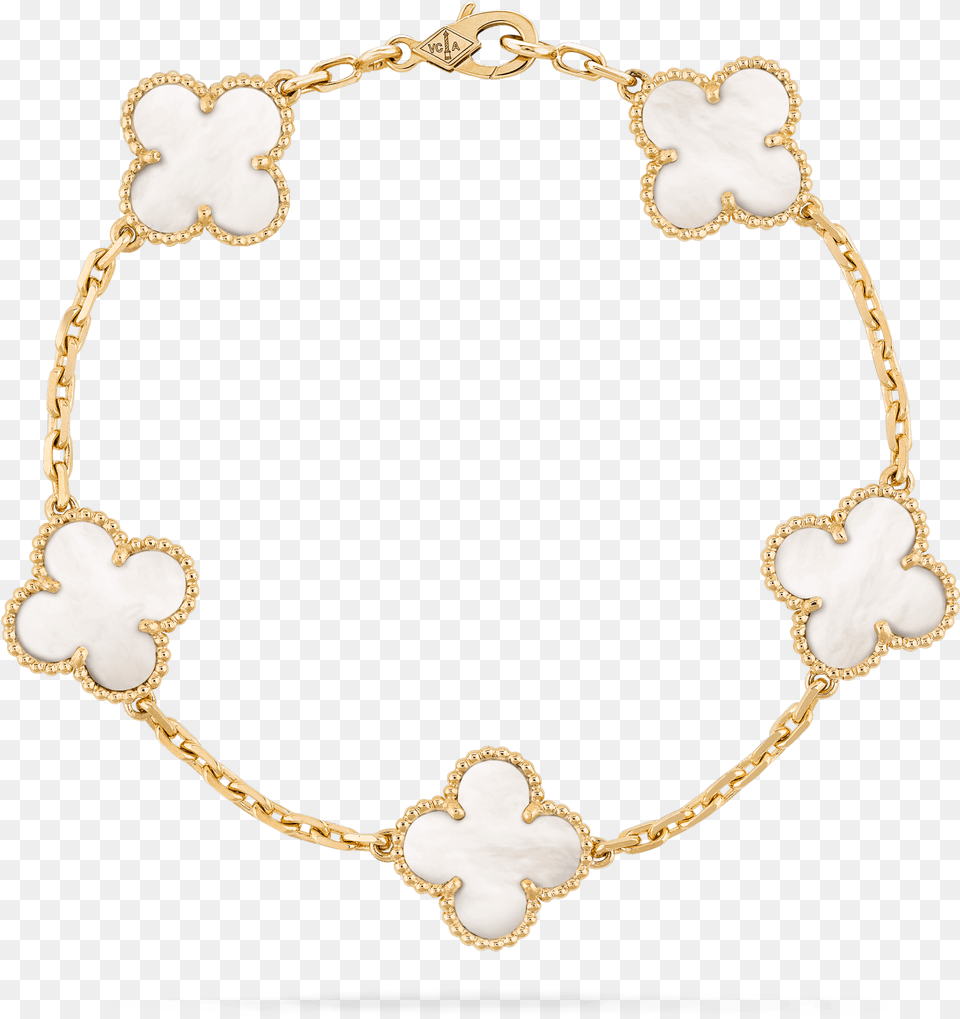Vintage Alhambra Bracelet 5 Motifs Van Cleef Amp Arpels Bracelet White Gold, Accessories, Jewelry, Necklace Free Transparent Png