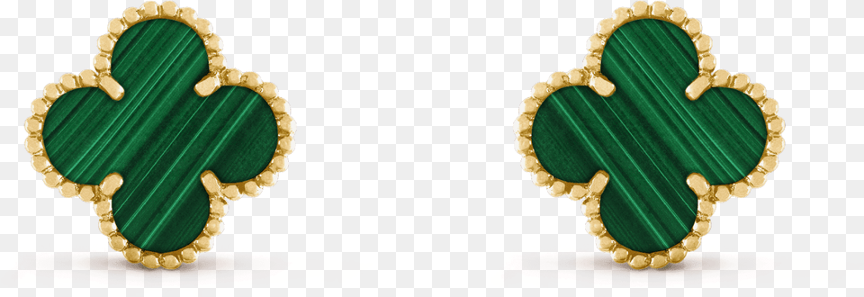 Vintage Alhambra Earrings Van Cleef And Arpels Green Earrings, Accessories, Earring, Jewelry, Gemstone Png