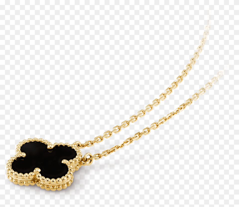 Vintage Alhambra Pendant Van Cleef Necklace Black, Accessories, Jewelry Free Png Download